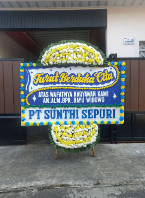 Papan Bunga Duka di Goto