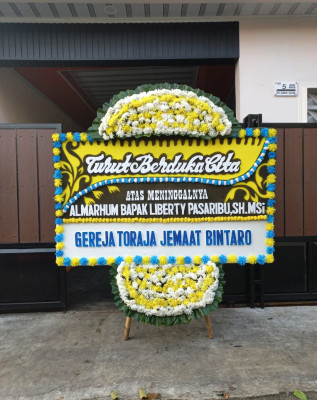 Papan Bunga Duka di Goto
